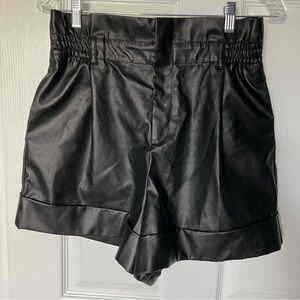 Zara high waist leather black short